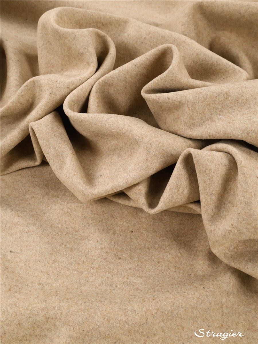 Laine manteau - Uni - Beige