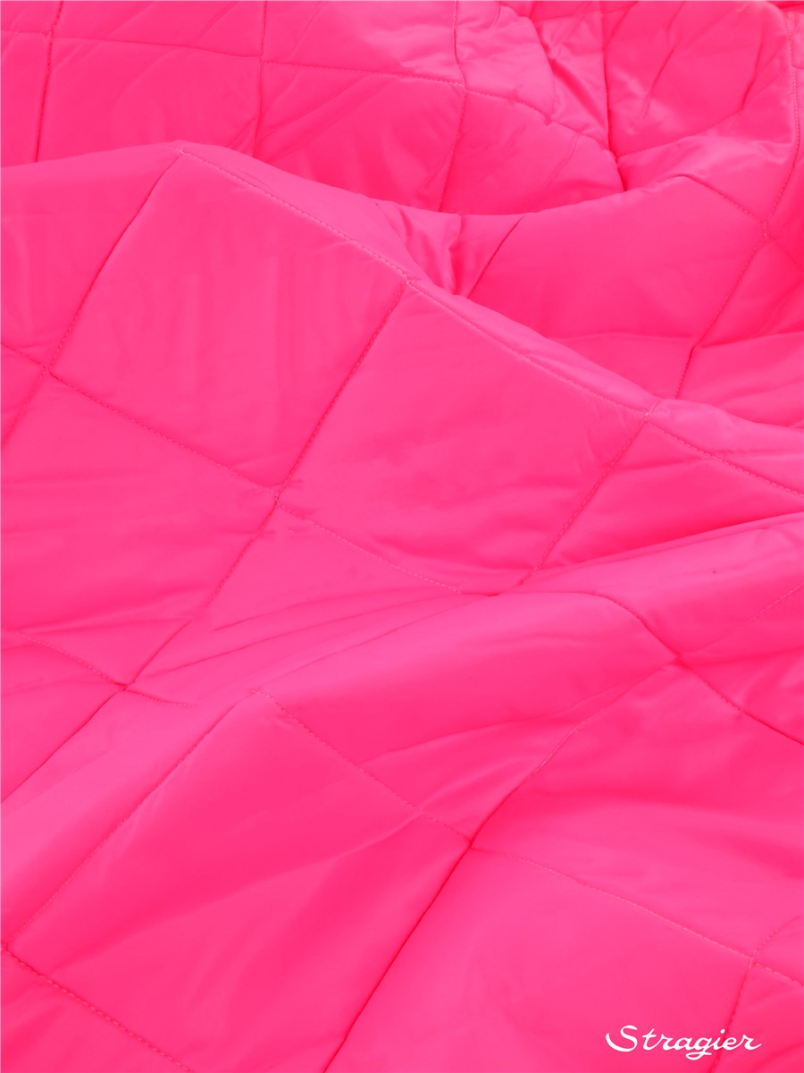 Matelassé déperlant - Rose Fluo - défaut plis marqué - Prix réduit