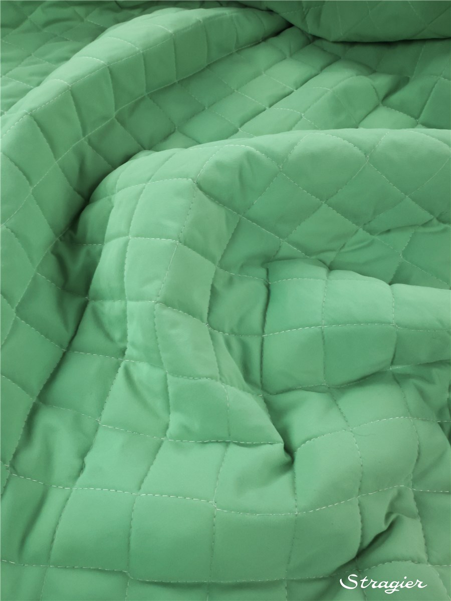 Matelassé peau de pêche - Vert Amande- défaut plis marqué - Prix réduit
