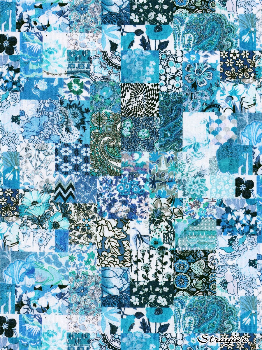 Liberty Tana Lawn - Archive Patchwork - Bleu Camaïeu