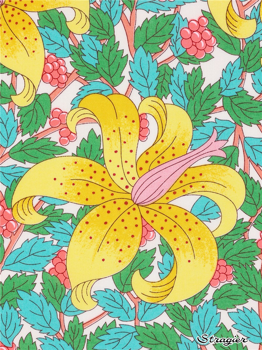 Liberty Tana Lawn - Mawson Melbury - Menthe et Coral Fluo