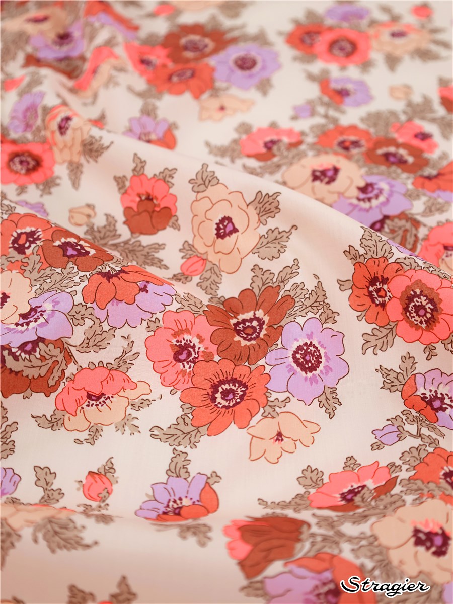 Liberty Tana Lawn - Madeleine - Rose antique et Fluo