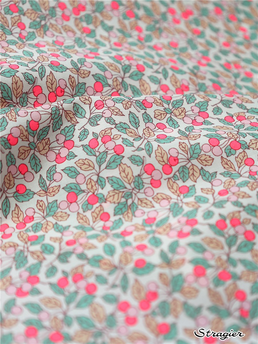 Liberty Tana Lawn - Colleen's Orchard - Sorbet et Rose Fluo