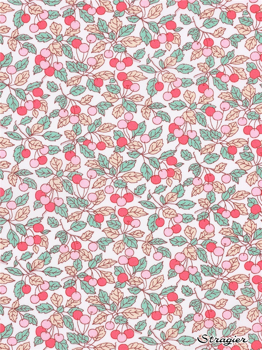Liberty Tana Lawn - Colleen's Orchard - Sorbet et Rose Fluo 