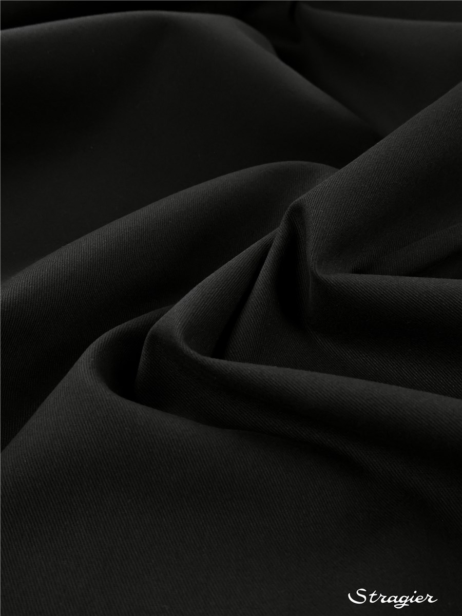 Cotton Twill - soft - Plain - Noir