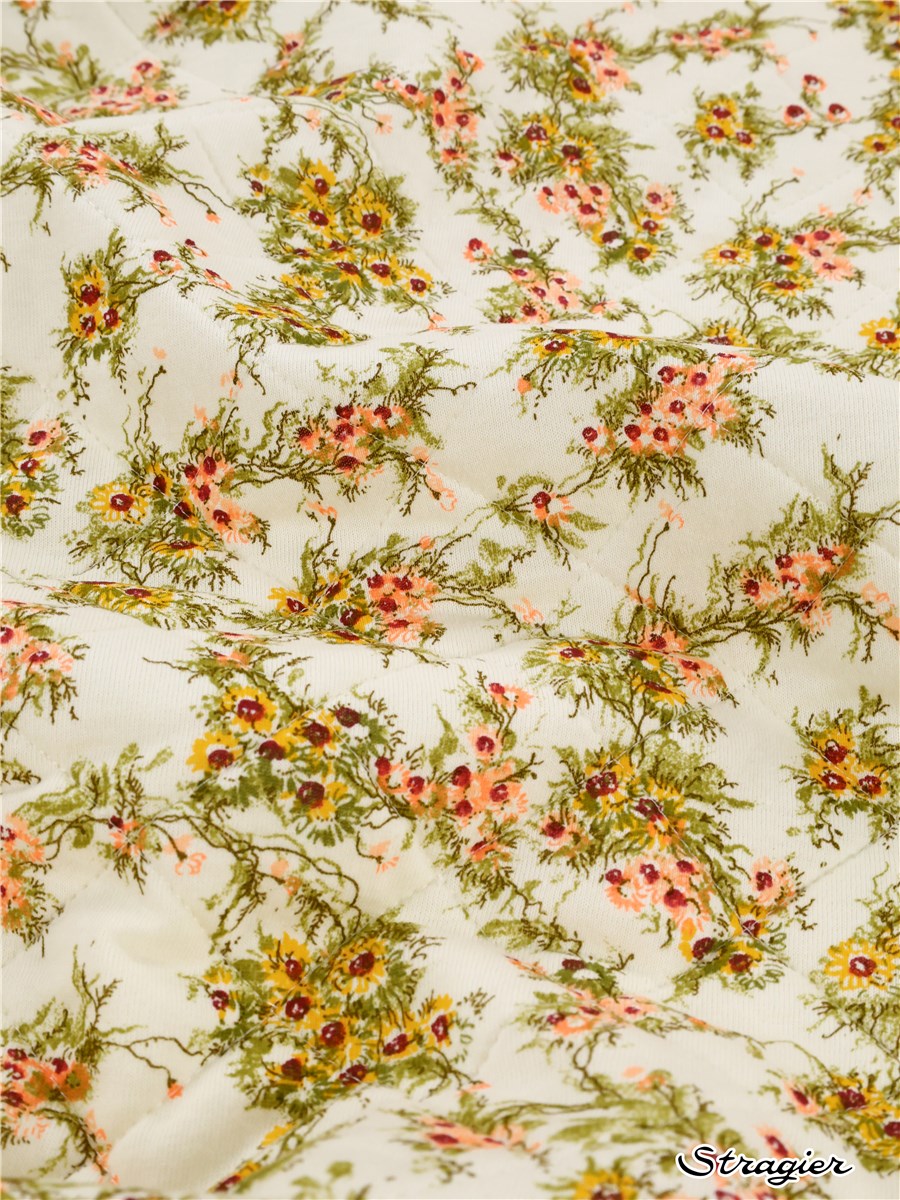Quilted Jersey - Floria - Printemps-Ivoire