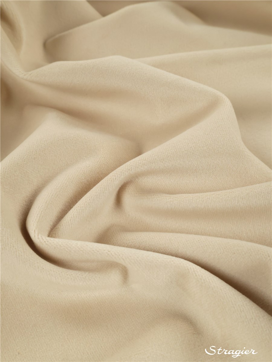 Velvet - smooth - uni - Beige Naturel
