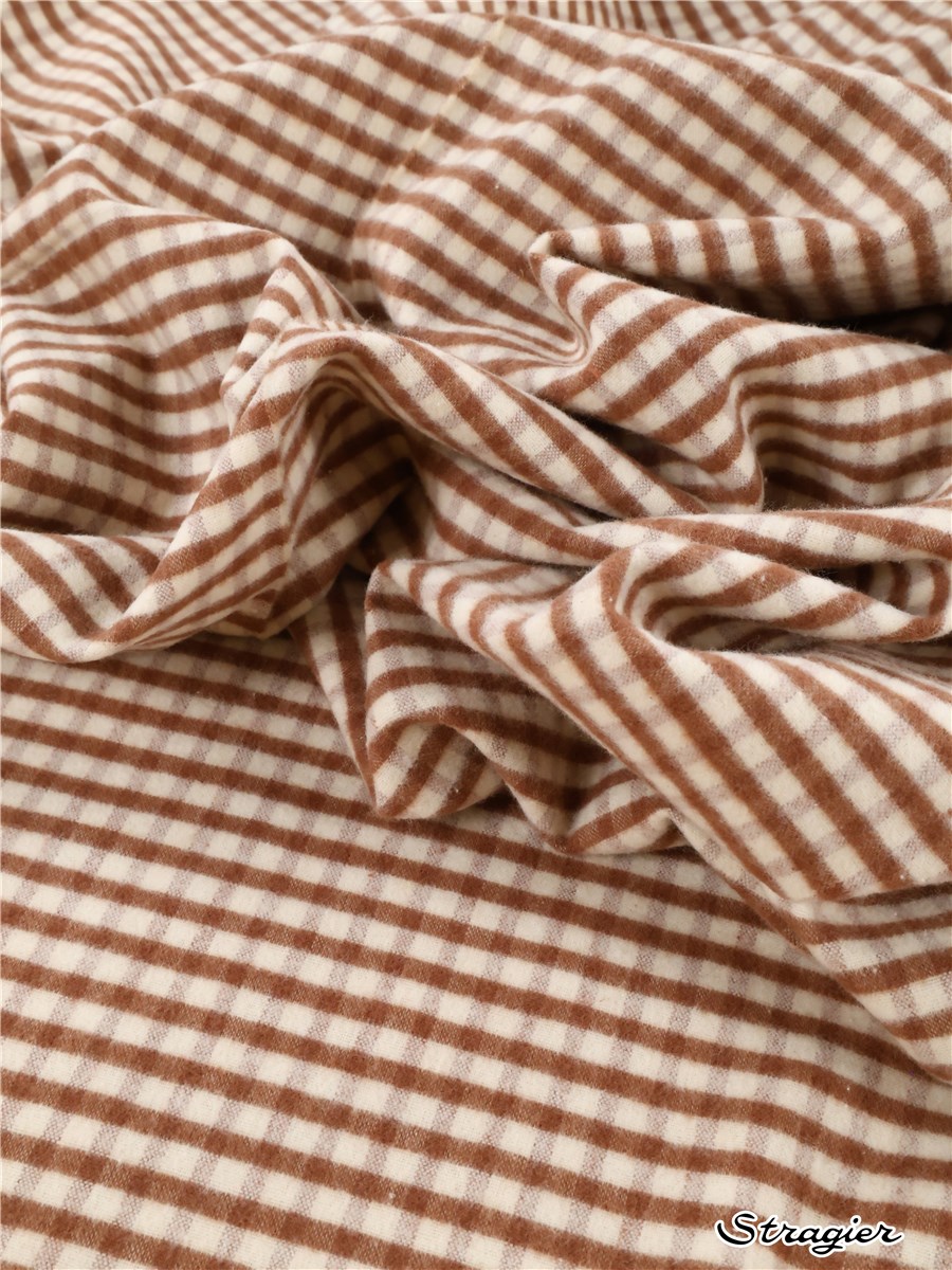 Cotton Flannel - Vichy 6mm - Chocolat-Blanc