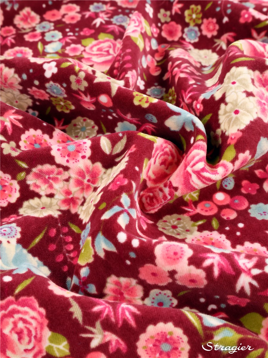 Velours lisse extensible - Roseraie - Rose - Cayenne 