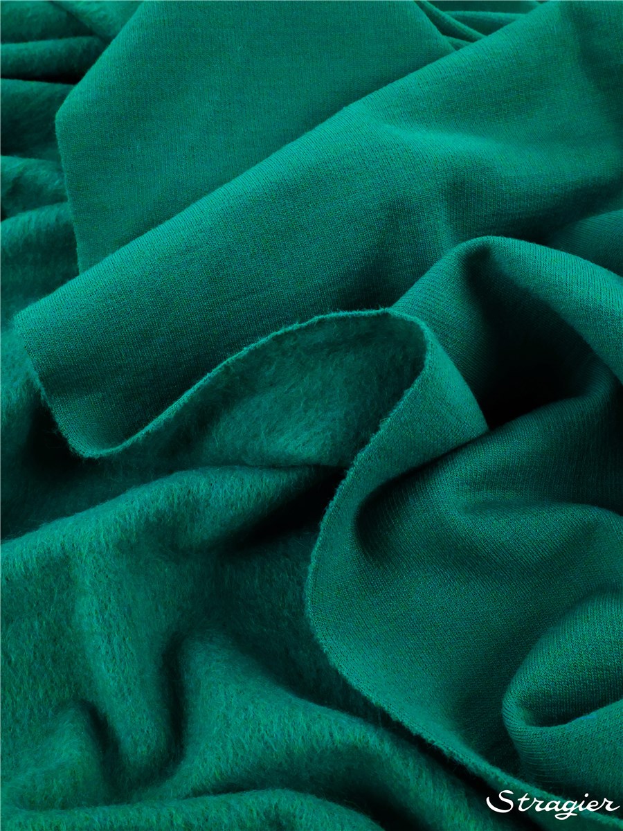 Wool Sweatshirt Fabric - Uni - Vert Canard