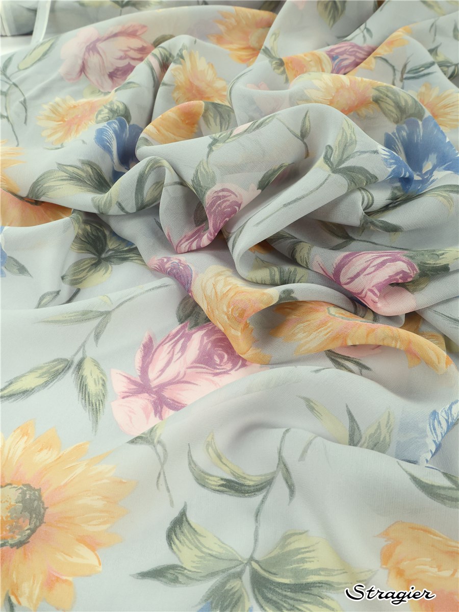 Silk Chiffon - Pernilla - Bleu Glacier
