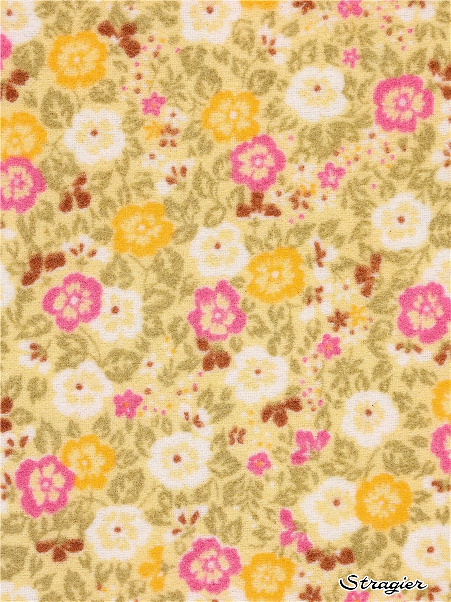 Flanelle de Coton - Printemps - Jaune Pale - défaut plis marqué - Prix Réduit