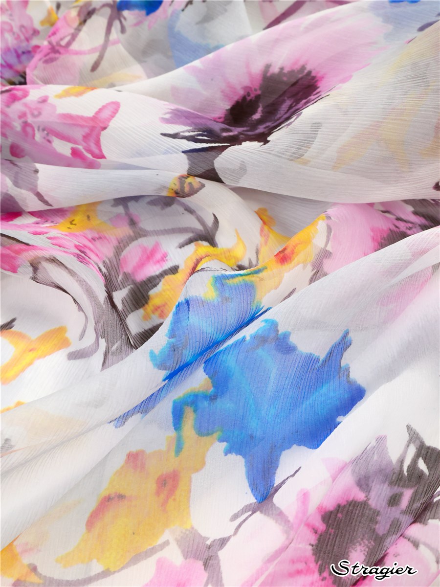 Silk Chiffon - Crepon - Sunflower - Cyclamen