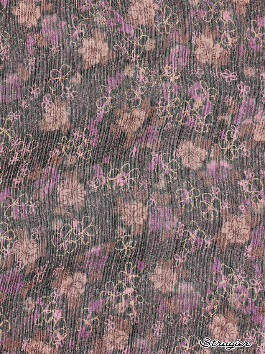 Mousseline de Soie crépon - Millena - Prune