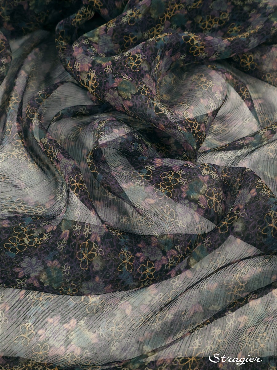 Mousseline de Soie crépon - Millena - Colvert 