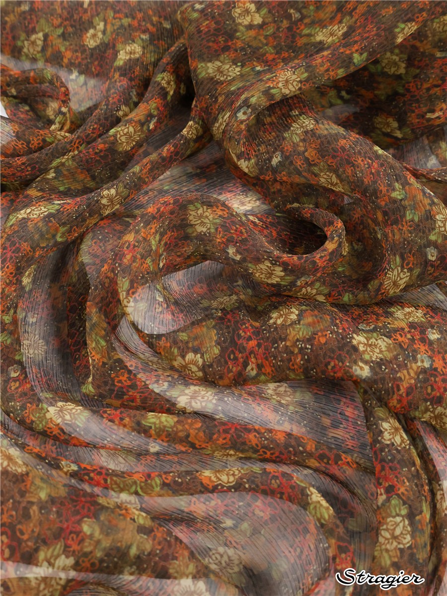 Silk Chiffon - Crepon - Millena - Cayenne