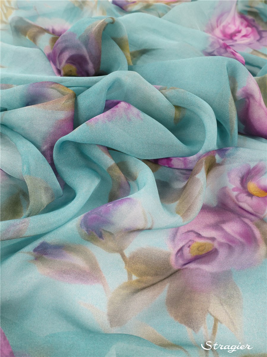 Silk Chiffon - Esquisse - Bleu Nuage