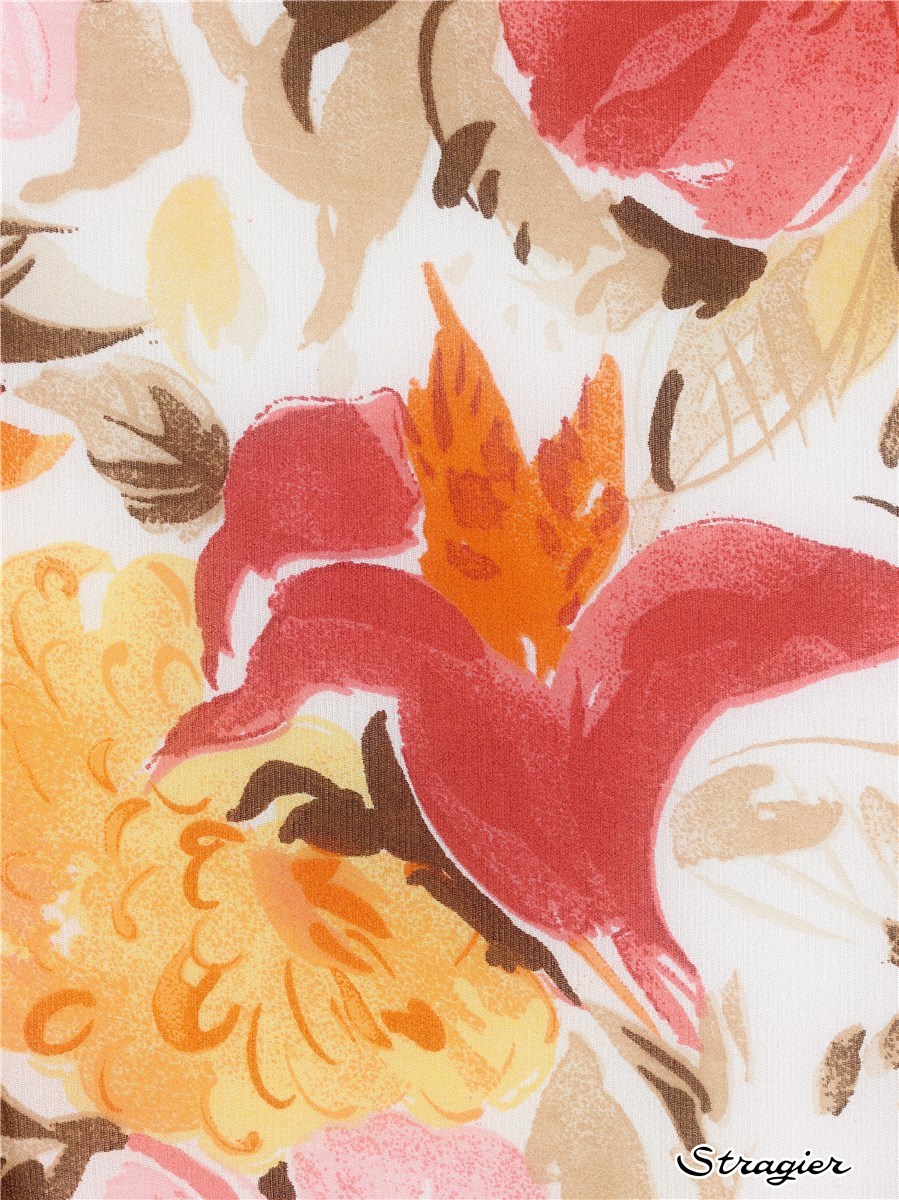 Silk Chiffon - Van Gogh - Safran-Terracotta