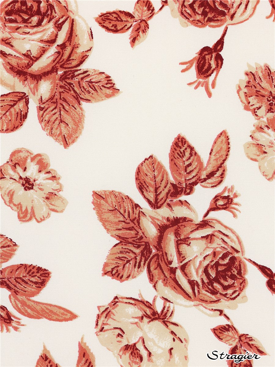 Silk Satin - Serena - Terracotta-Ivoire
