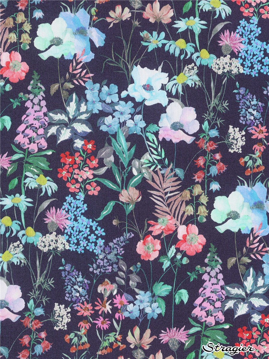 Liberty Tana Lawn - Purley Meadow - Marine