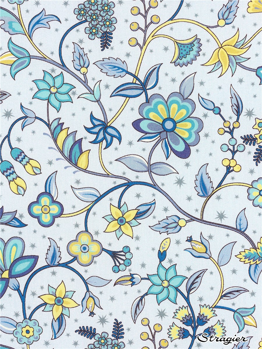 Liberty Tana Lawn - Midnight Vine - Bleu Ciel