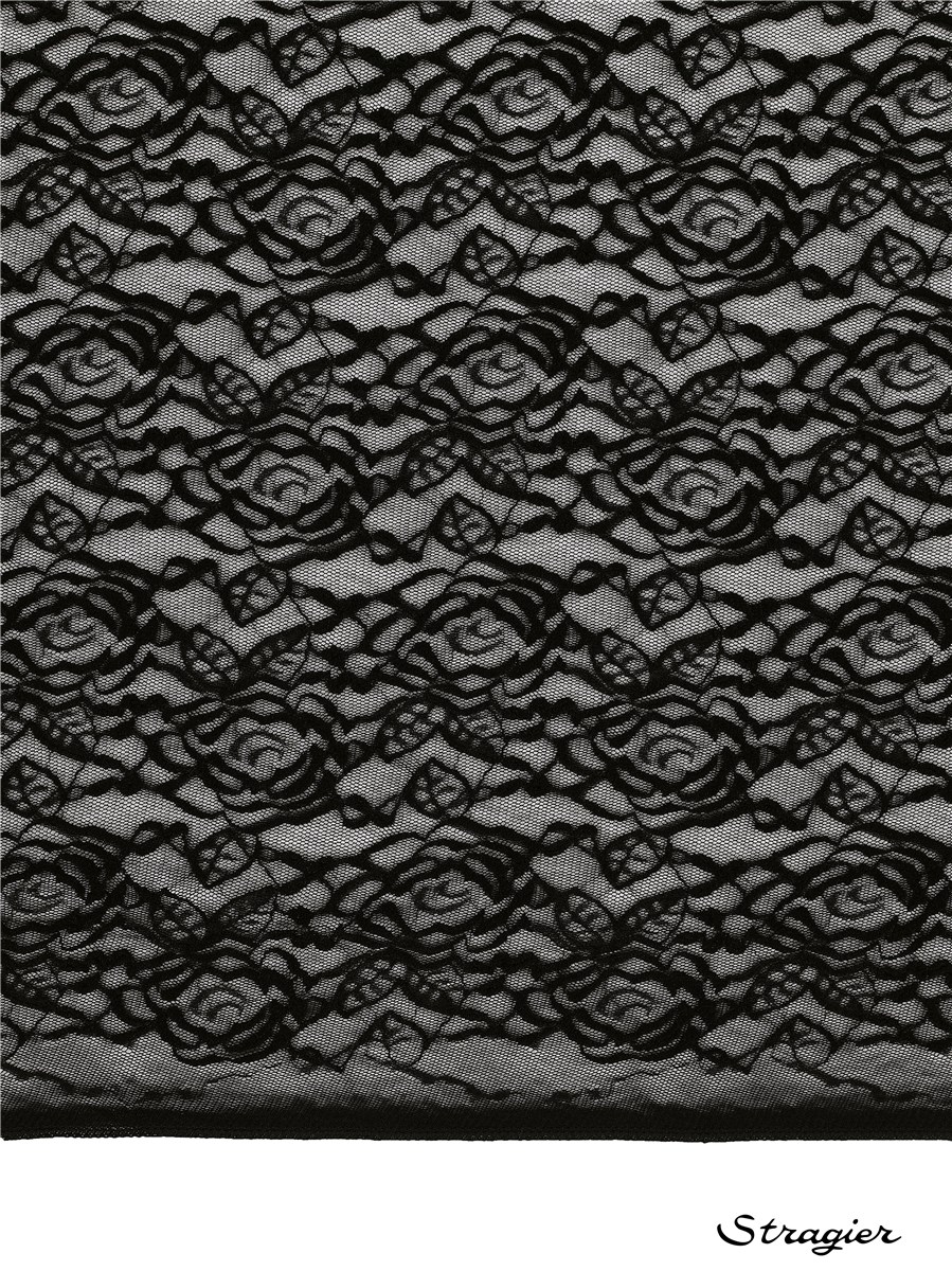 Dentelle Extensible - Lino - Noir - 145 cm