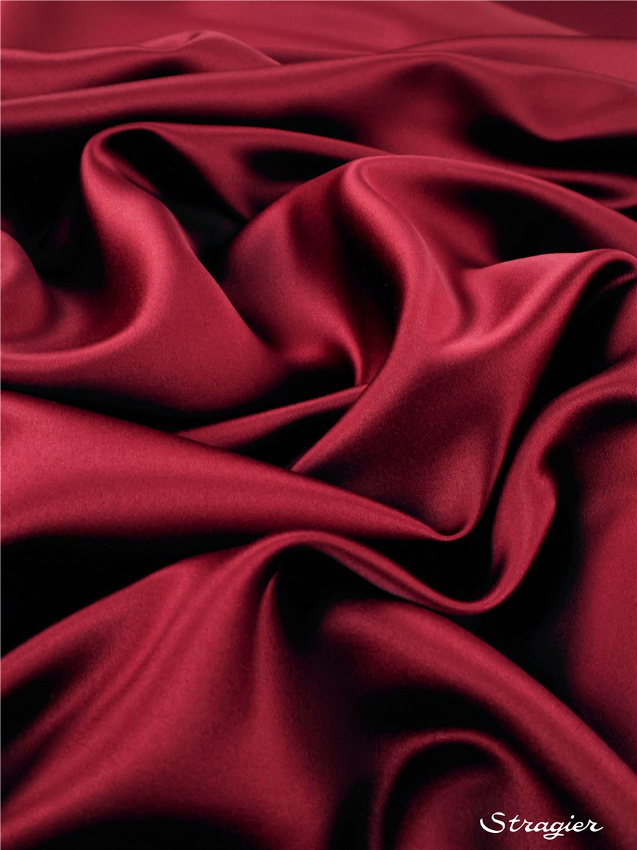 Satin cuir poudré souple - Uni - Bordeaux foncé