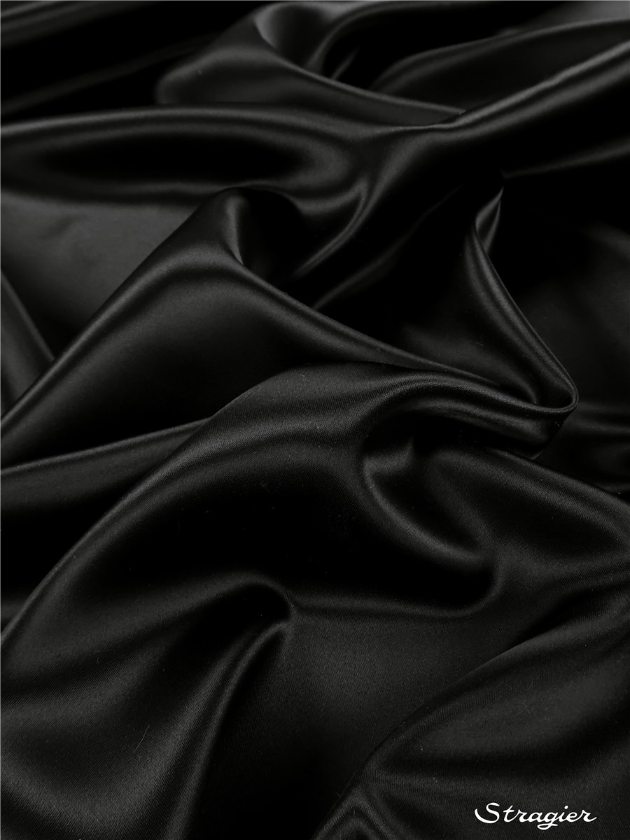 Satin Duchesse léger - uni - Noir