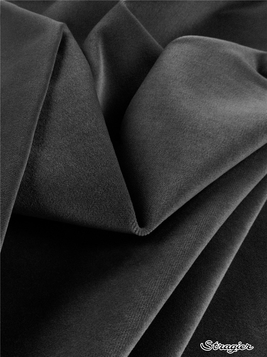Velours Lisse pur coton - uni - Noir