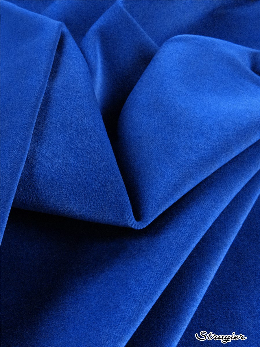 Velours Lisse pur coton - uni - Bleu Royal