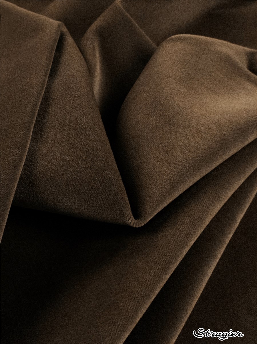 Velours Lisse pur coton - uni - Marron