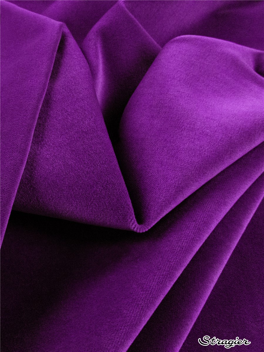 Velours Lisse pur coton - uni - Prune Caspia