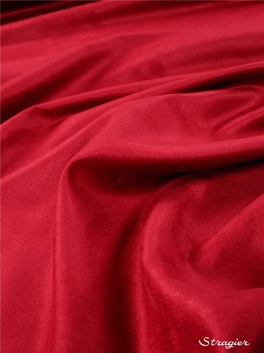 Suedine - Uni - Rouge Cerise