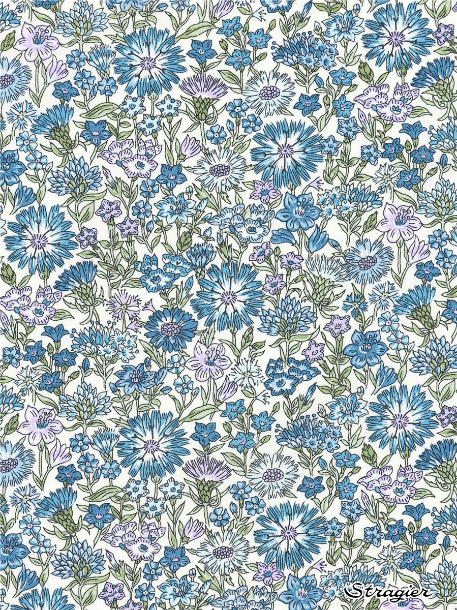 Liberty Tana Lawn - May Fields - Bleu lilas