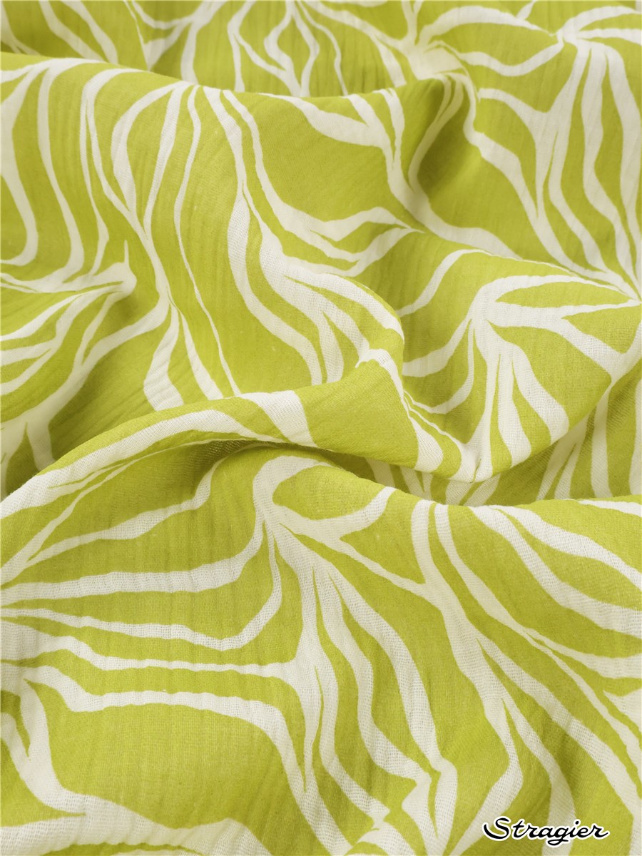 Double Gaze de Coton imprimée - 013628 - Vert Cactus