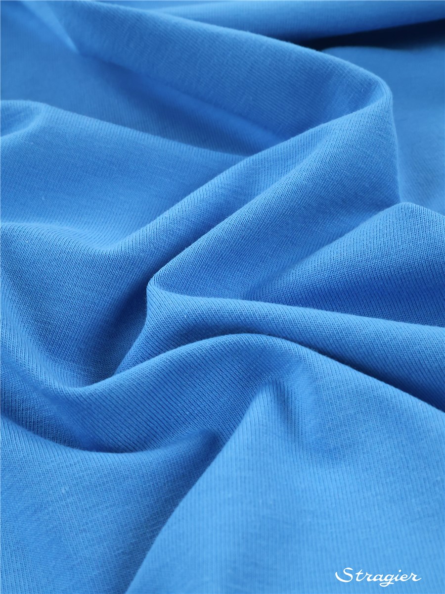 Cotton Jersey - stretch - Organic - 200gr/sqm - uni - Bleu Delft