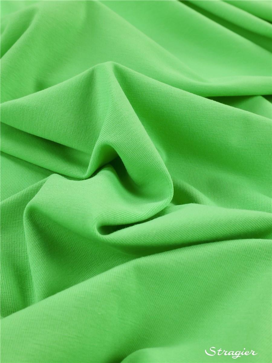 Cotton Jersey - stretch - Organic - 200gr/sqm - uni - Vert Pomme