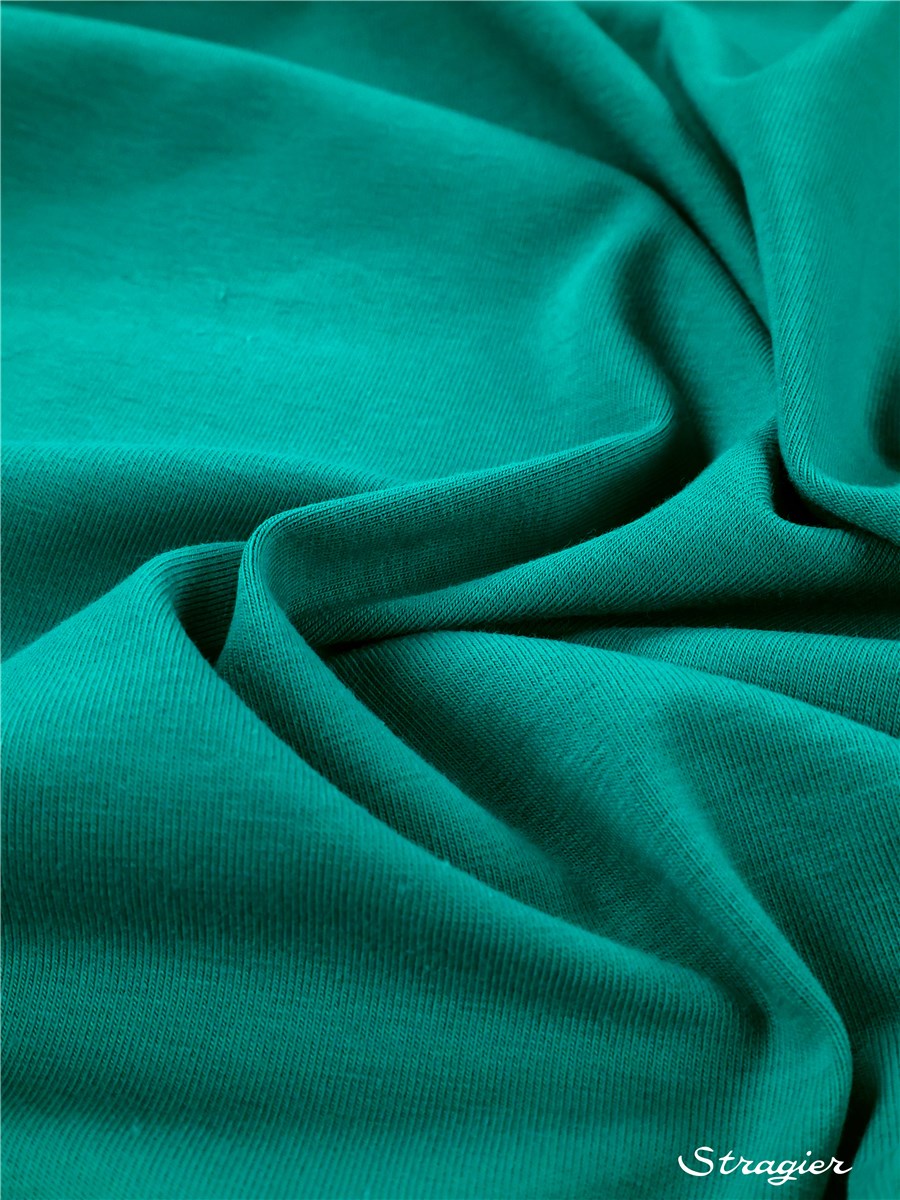 Jersey Coton Stretch BIO 200g/m² - uni - Bleu canard