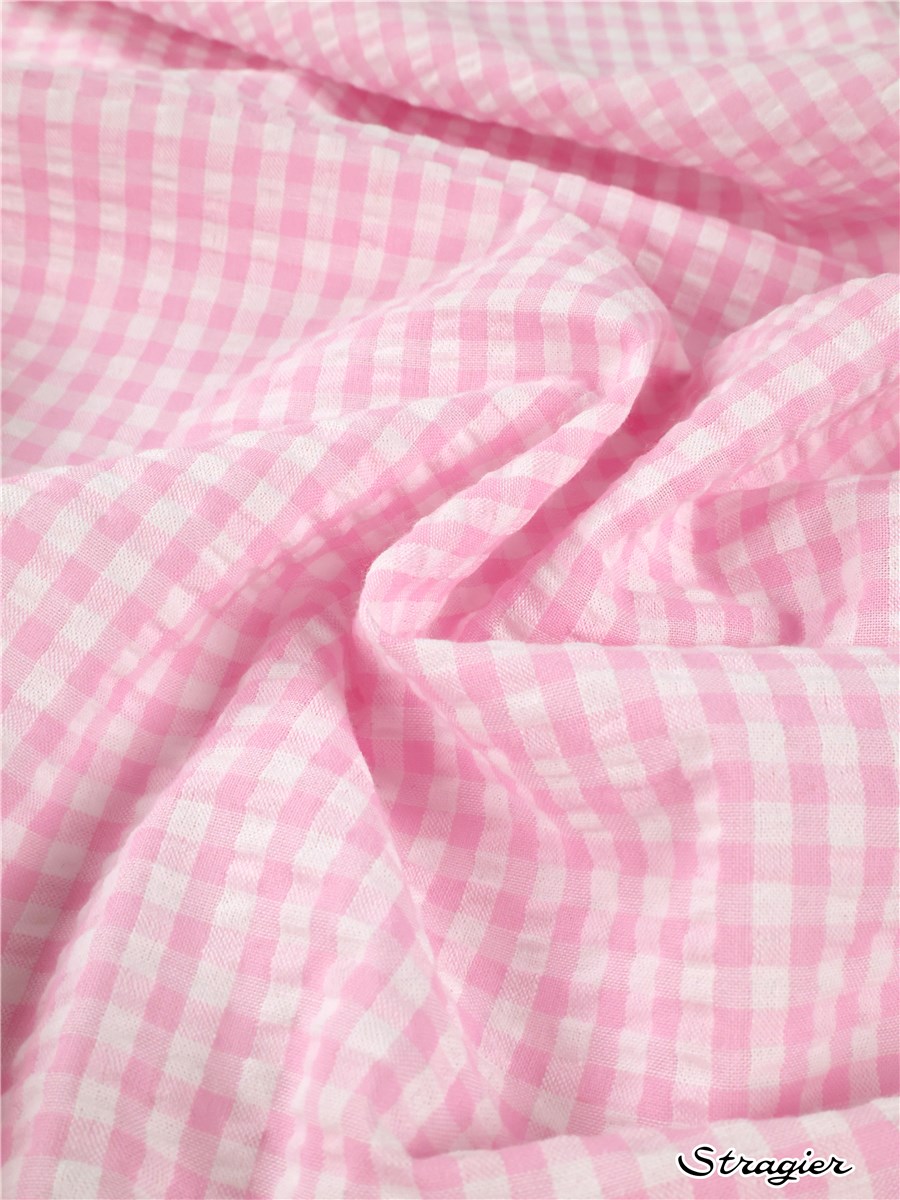 Seersucker - Vichy 5,5mm - Rose 