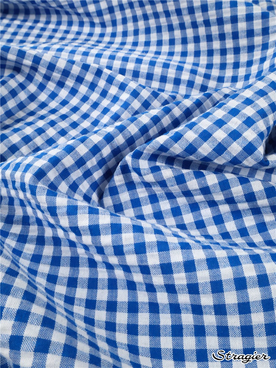 Seersucker - Vichy 5,5mm - Bleu Océan 