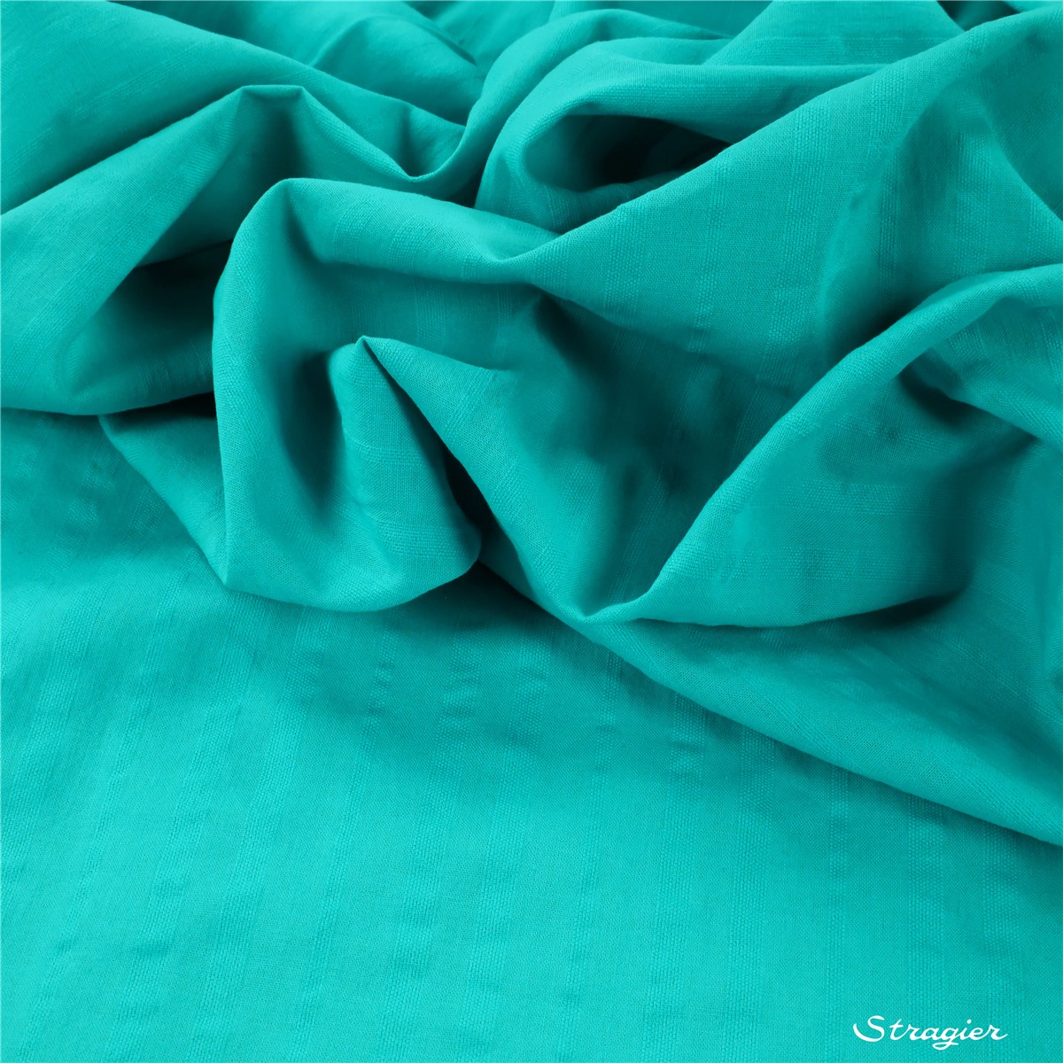 Seersucker Pur Coton - uni - Turquoise verte 