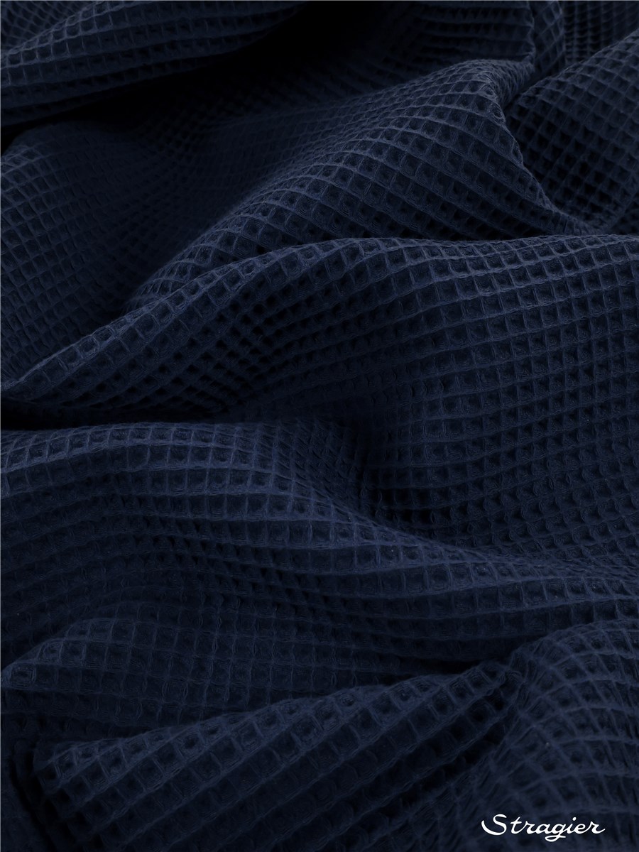 Waffle Piqué - pure Cotton - 6mm - Plain - Marine