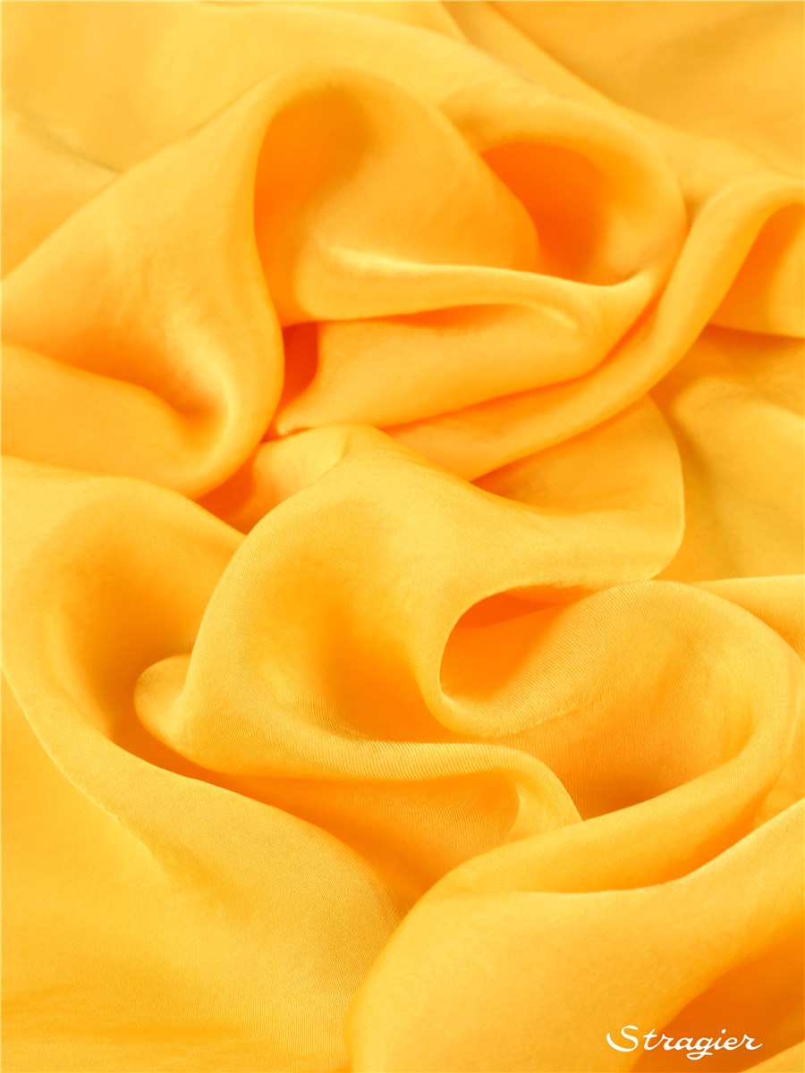 Crêpe Satin lavé - fluide - uni - Jaune vif