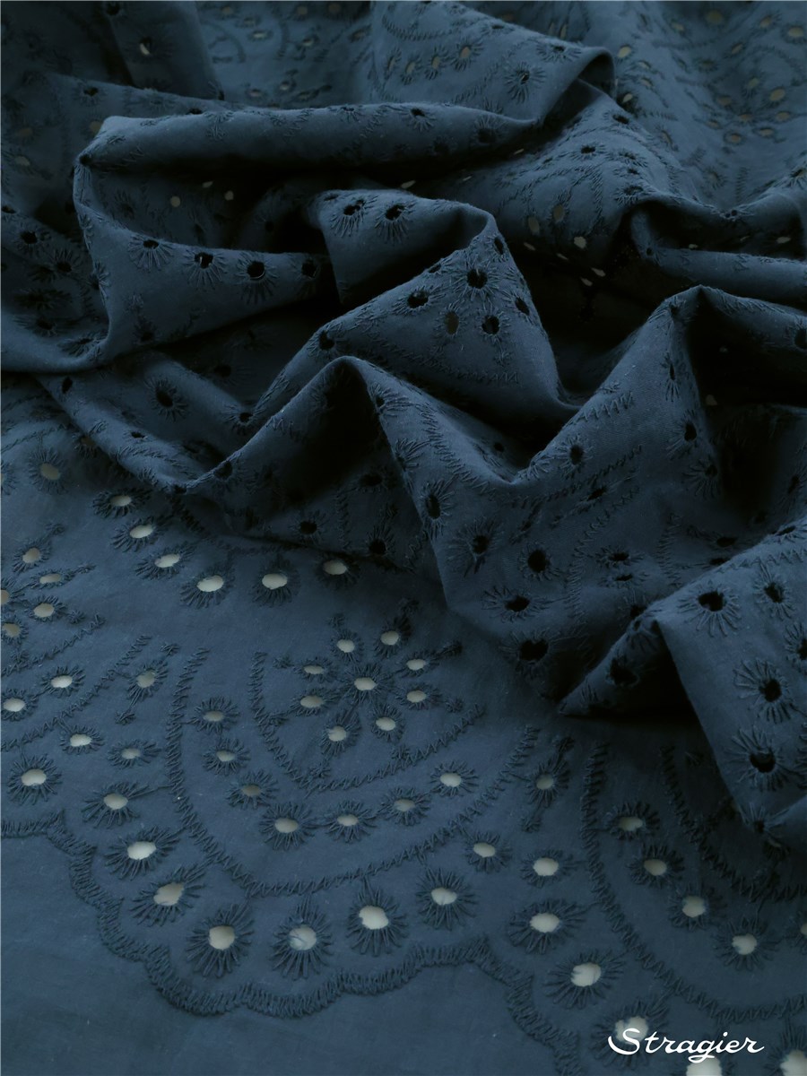 Broderie Anglaise - Lily-Ann - Marine 