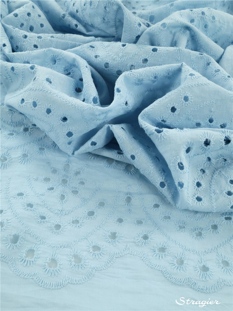 Broderie Anglaise - Lily-Ann - Bleu Ciel 