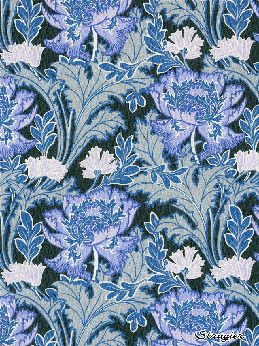 Liberty Tana Lawn - Poppy Flair - Bleu Nuit