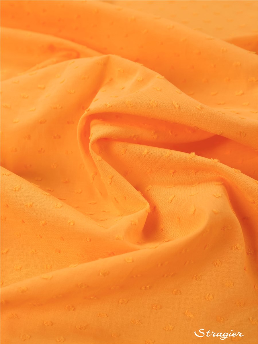 Batiste de Coton Plumetis - Uni - Jaune Soleil