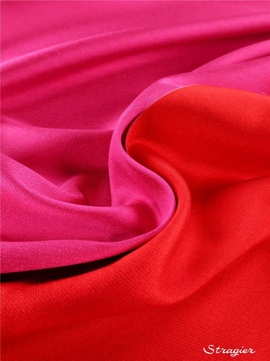 Double Silk - Soft - Plain - Coquelicot-Fuchsia