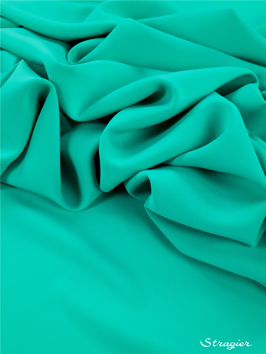 Crêpe lourd infroissable stretch - Uni - Turquoise-Aqua