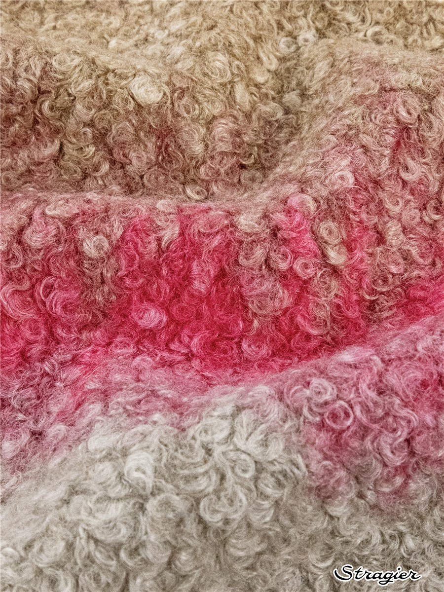 Teddy - Bouclé - Uni - Ombré - Fuchsia - Gris Perle